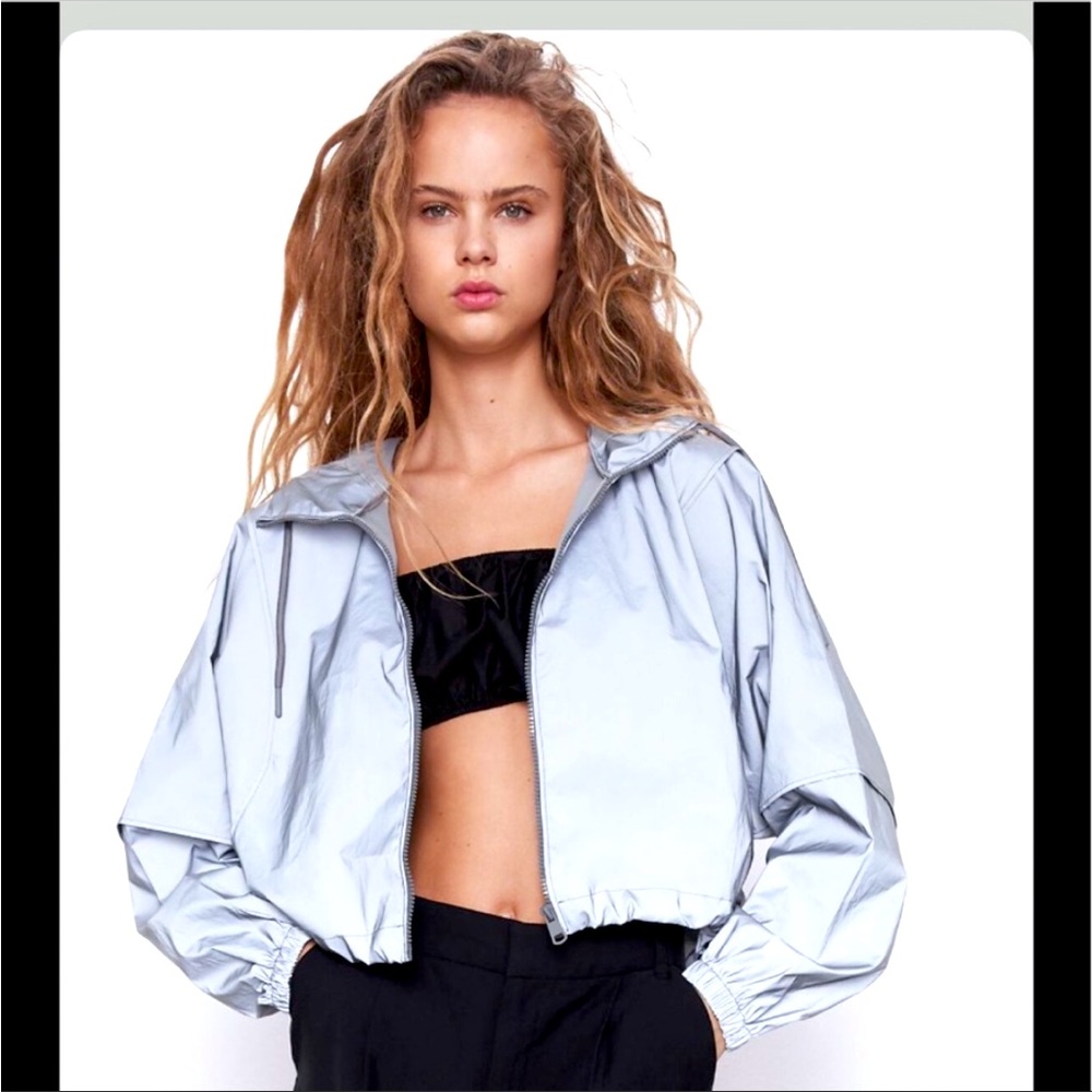Zara reflective crop jacket